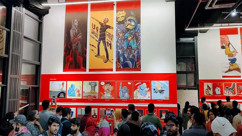 Students rebel against autocracy through cartoons at Drik