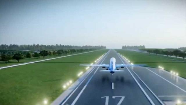 কক্সবাজারে সাগরের বুকে রানওয়ে দৃশ্যমান