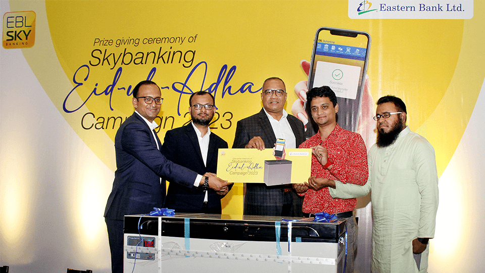 EBL Skybanking campaign winners receive deep freezers