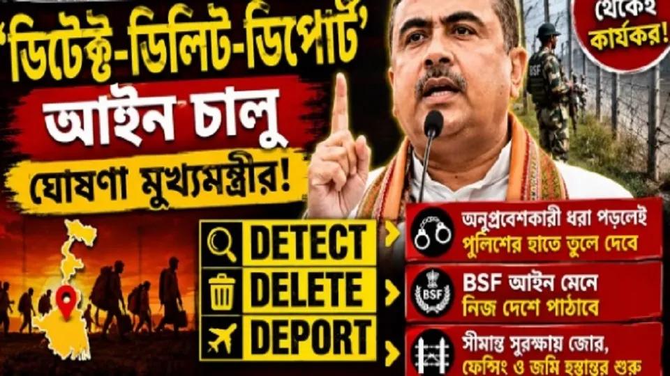 অবৈধ বাংলাদেশি হটাতে ‘ডিটেক্ট, ডিলিট অ্যান্ড ডিপোর্ট’ নীতি চালু