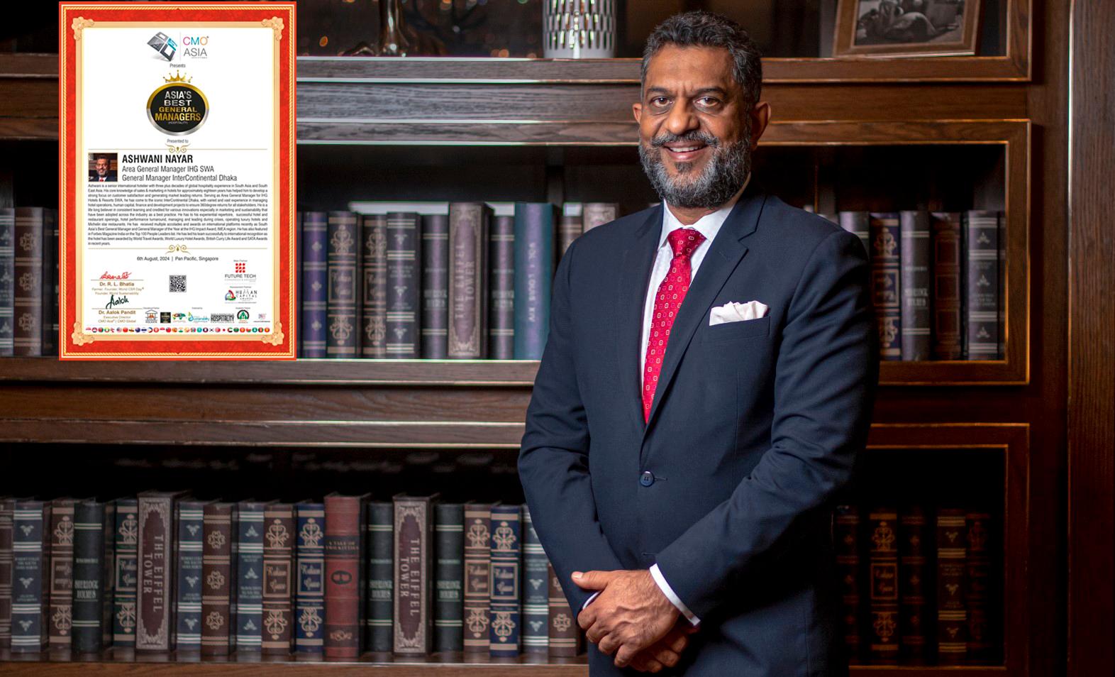 InterContinental Dhaka GM Ashwani Nayar recognised as Asia's Best GM