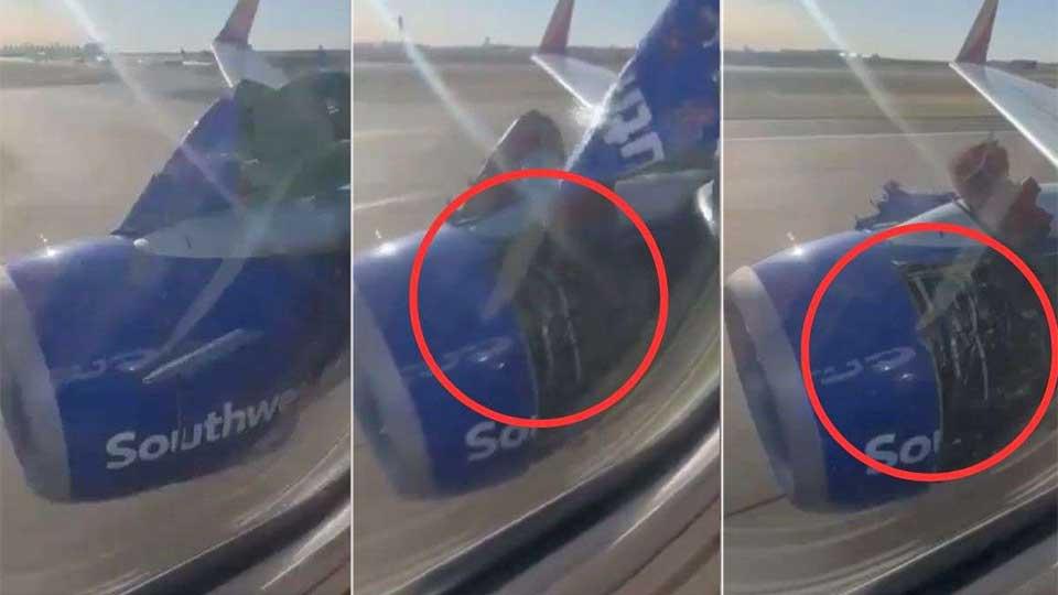 Engine cover falls off Boeing aircraft during takeoff