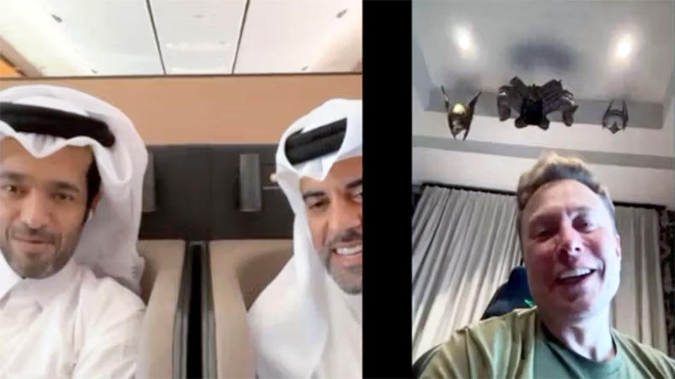 Elon Musk joins video call at 38,000ft to present Qatar Airways' new Starlink WiFi