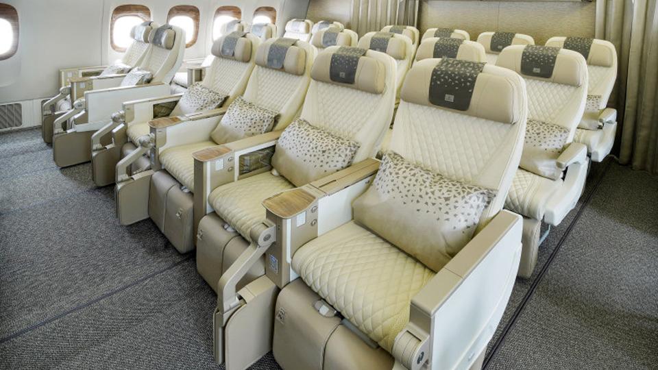 Emirates' flight to Geneva with its first retrofitted Boeing 777